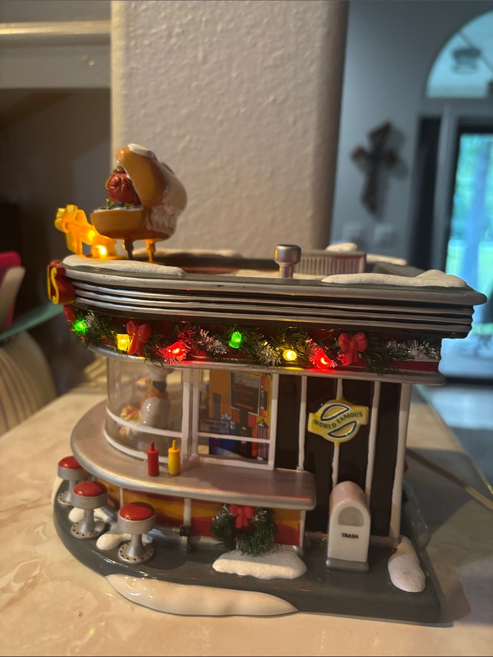 The Original Snow Village Franky's Hot Dogs Lighted Diner Holiday Decoration - Picture 2 of 6